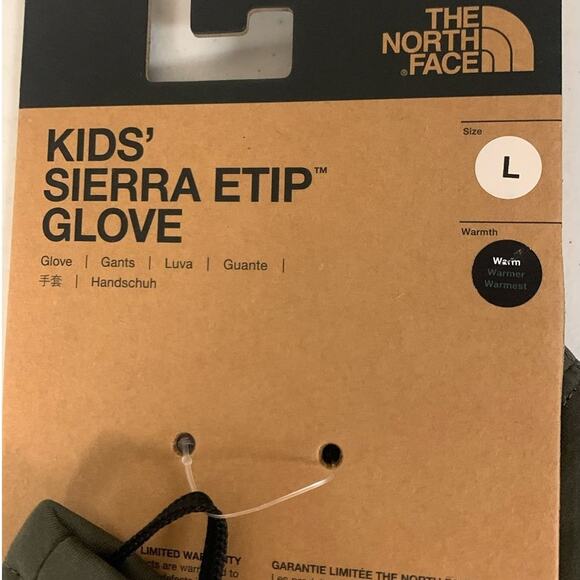 THE NORTH FACE Kids' Sierra Fleece Etip Gloves, New Taupe Green, Large - Picture 2 of 4